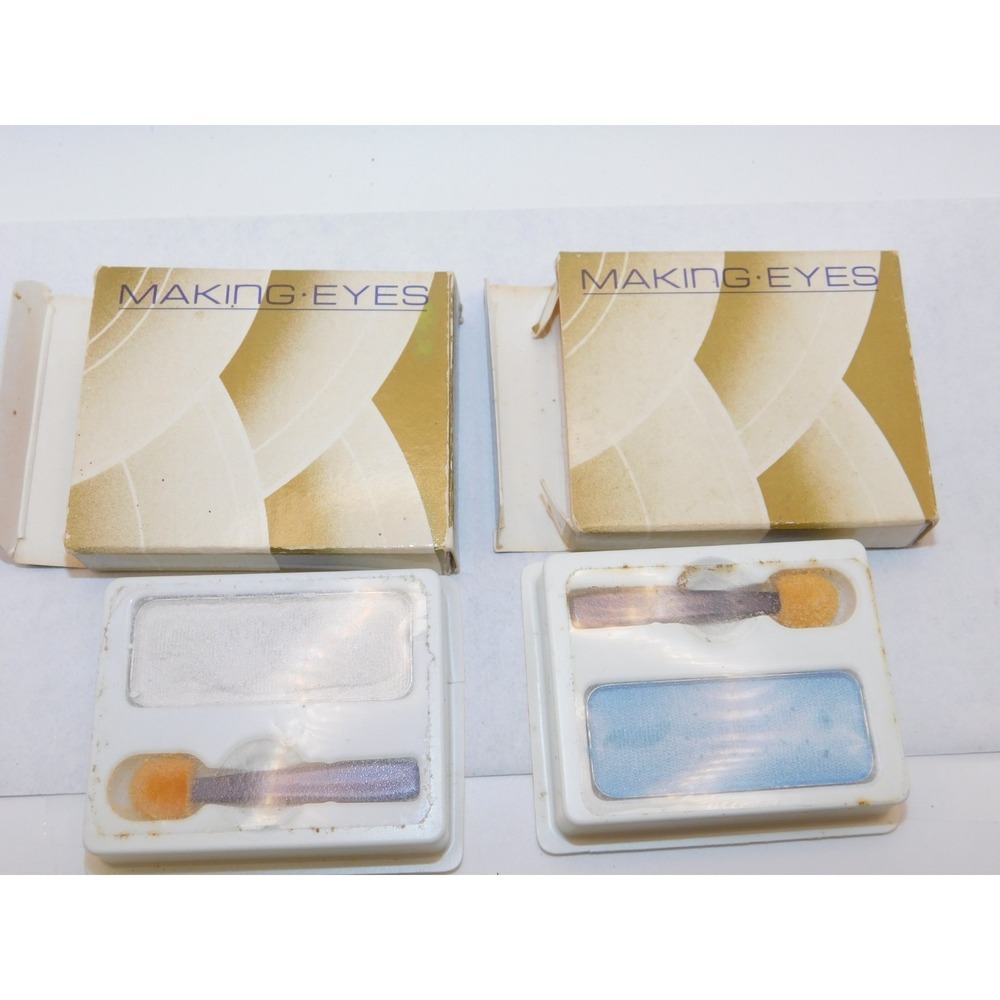 2 Vintage Avon Making Eyes Eyeshadow Refills Sparkling White Whispering Blue